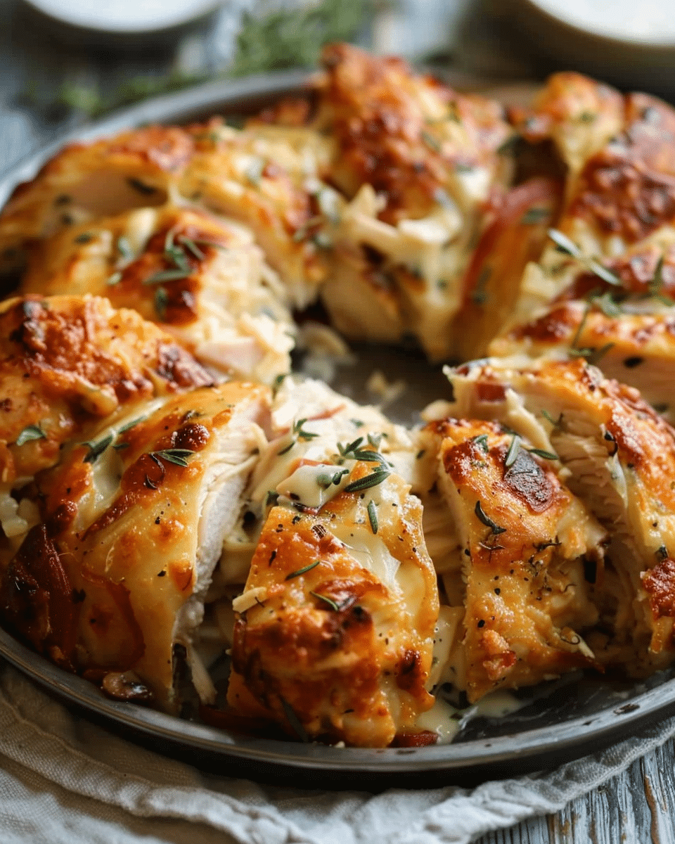 Garlic Knot Chicken Alfredo Ring