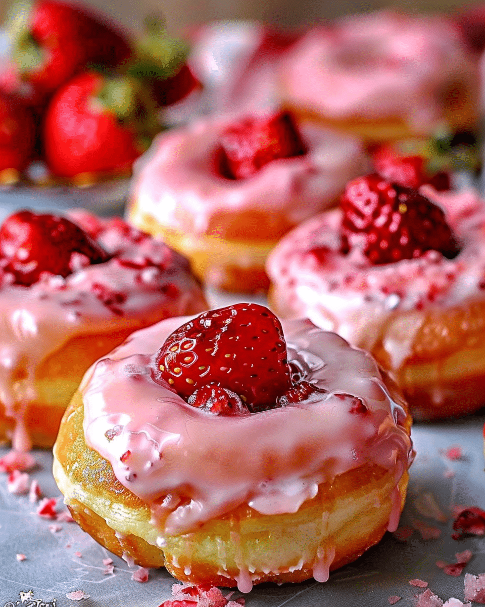 Strawberry Cheesecake Stuffed Donuts