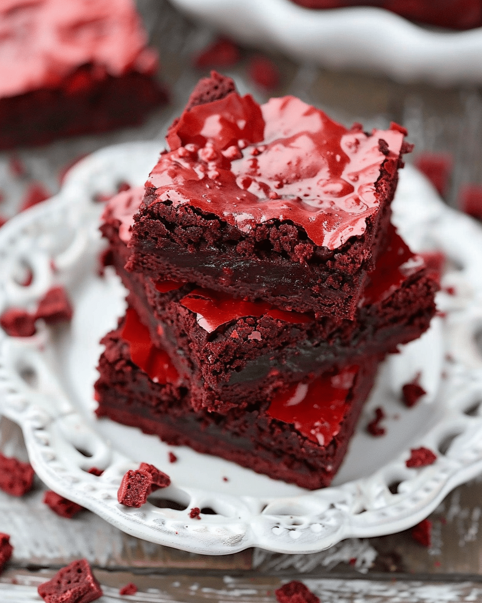 Kiss Me Red Velvet Brownies