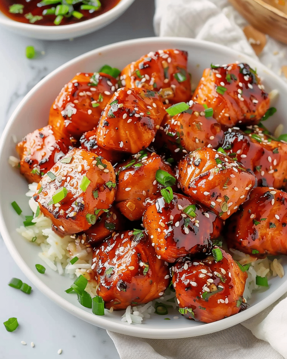 Mouthwatering Honey Garlic Salmon Bites