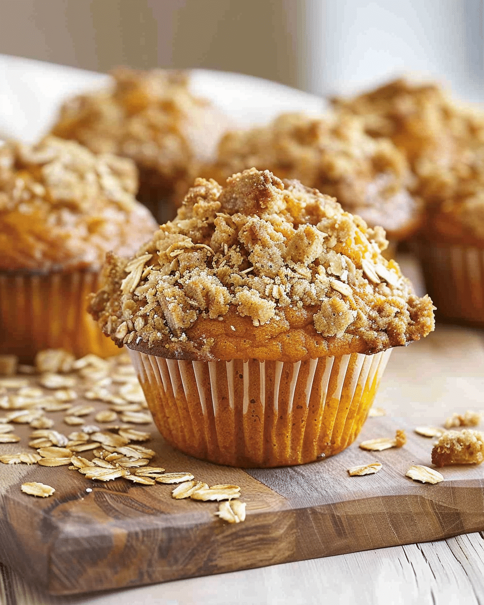 Sourdough Pumpkin Muffins With Oat Crumble