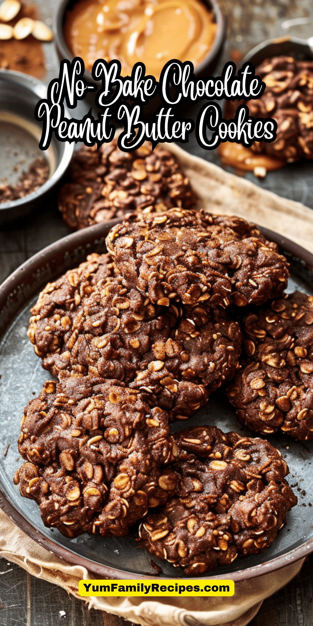 No-Bake Chocolate Peanut Butter Cookies | Yum Family Recipes
