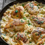 One-Pan Creamy Parmesan Chicken and Rice