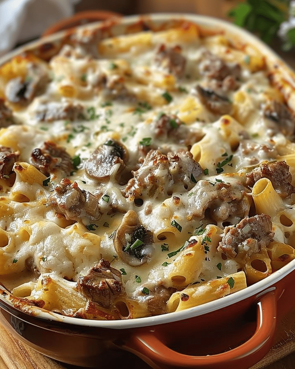 Easy Beef Stroganoff Pasta Bake