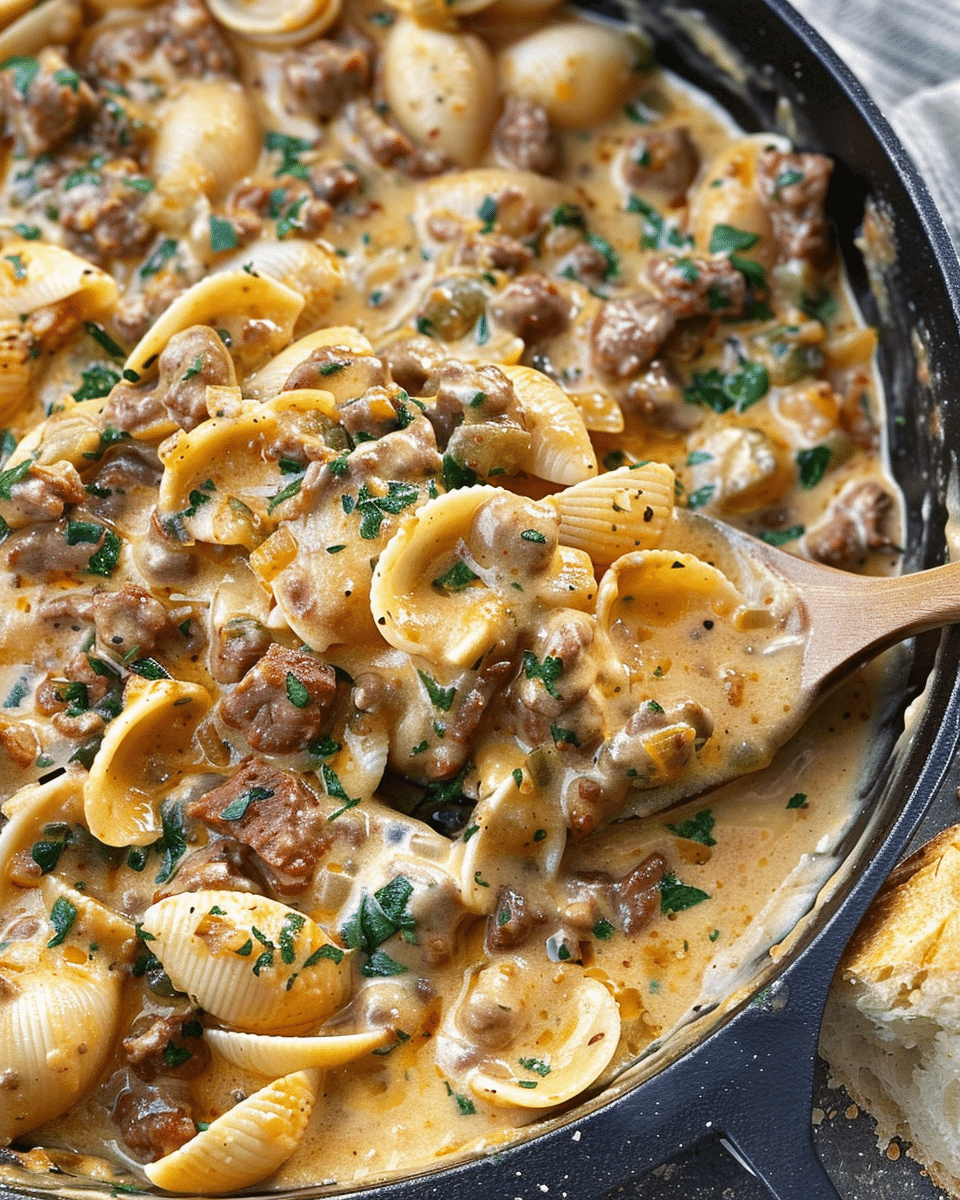 Creamy Beef and Shells