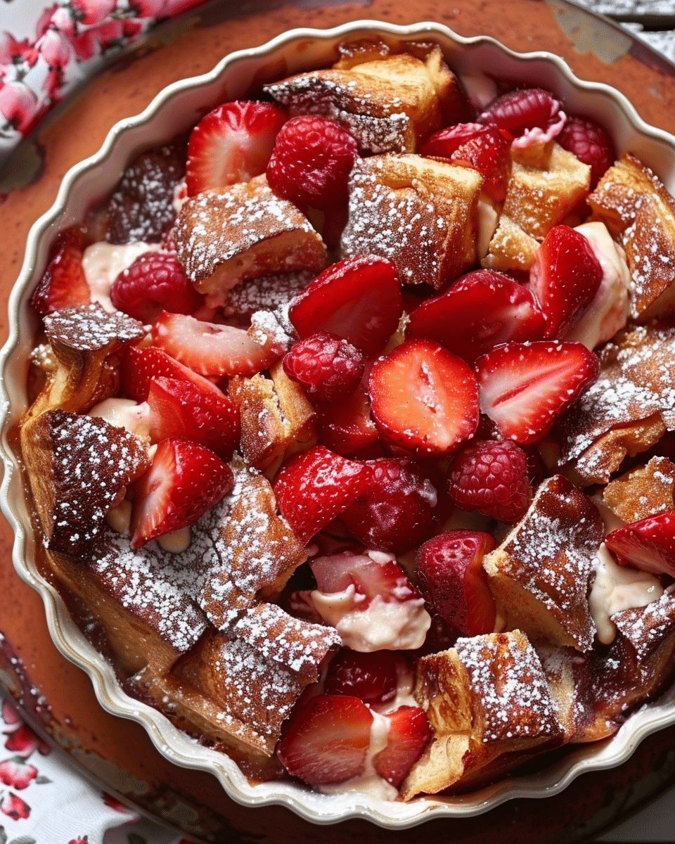 Strawberries & Cream French Toast Casserole