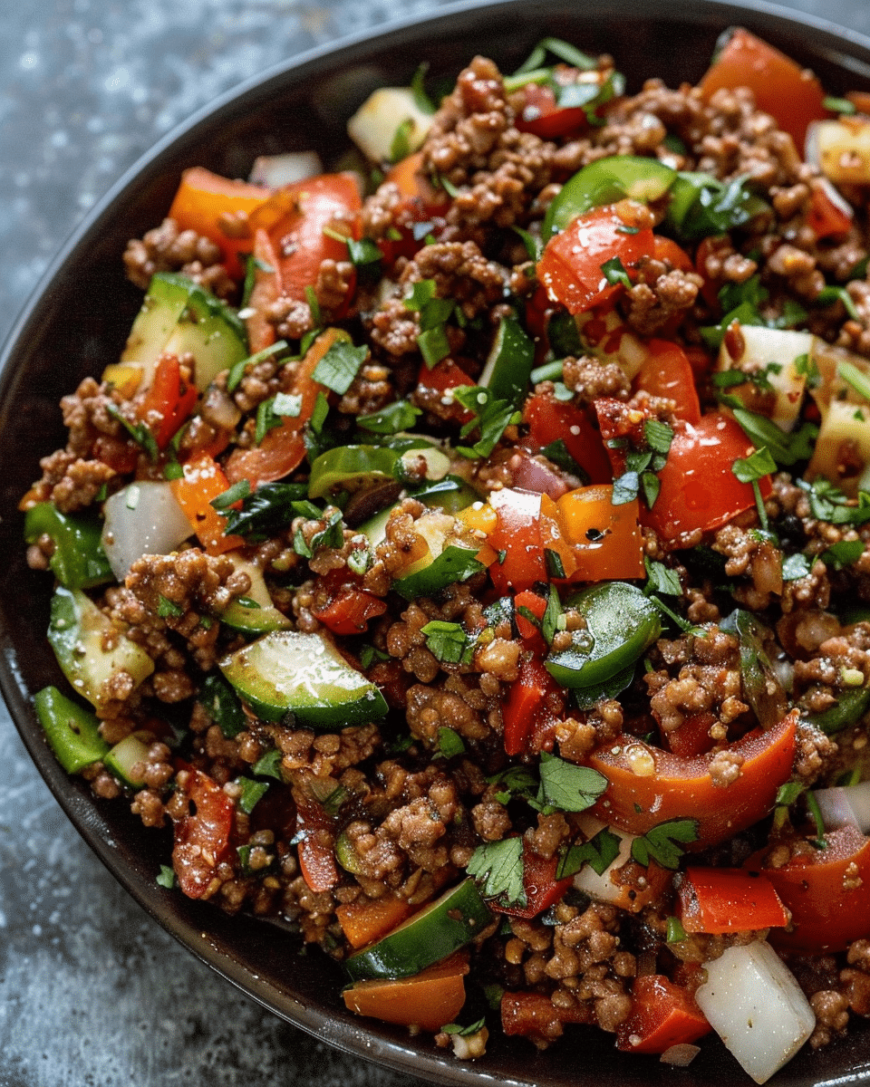Mediterranean Ground Beef Stir Fry