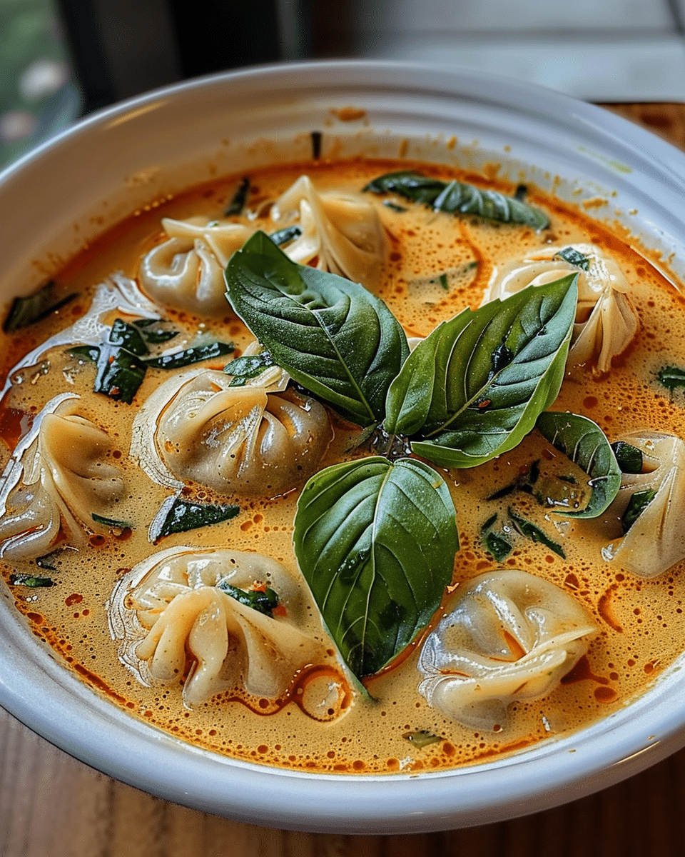 Easy Thai Red Curry Dumpling Soup