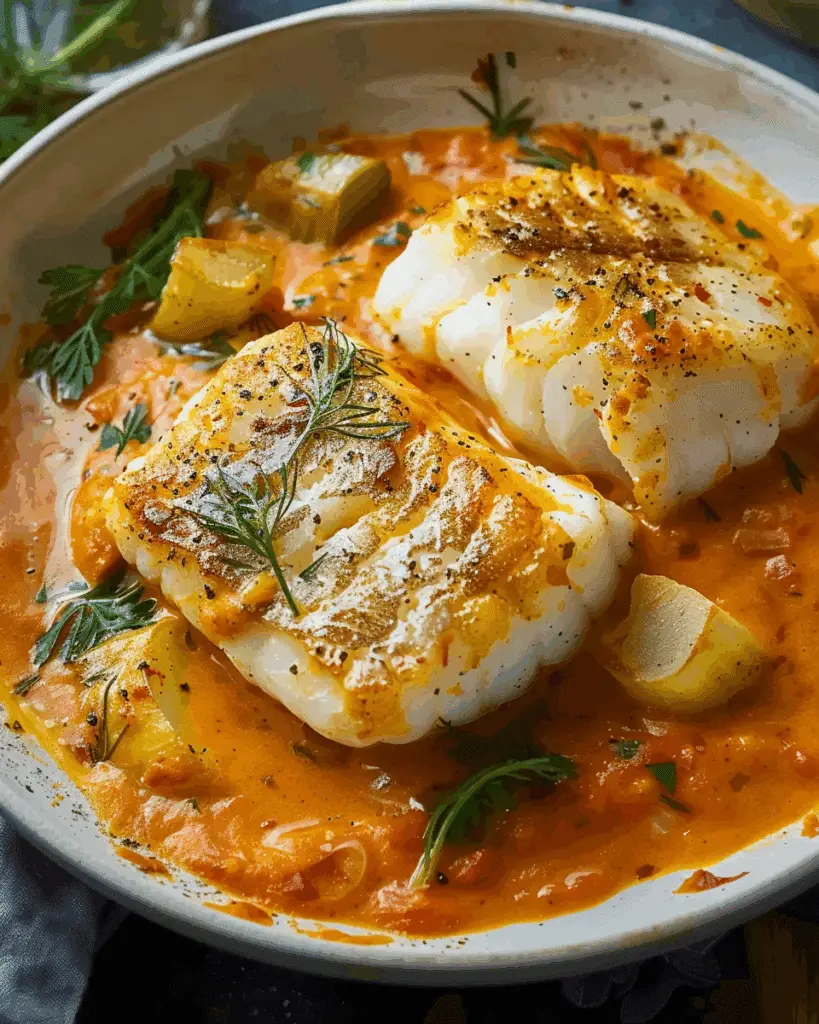 Cod in Roasted Red Pepper Sauce | Yum Family Recipes