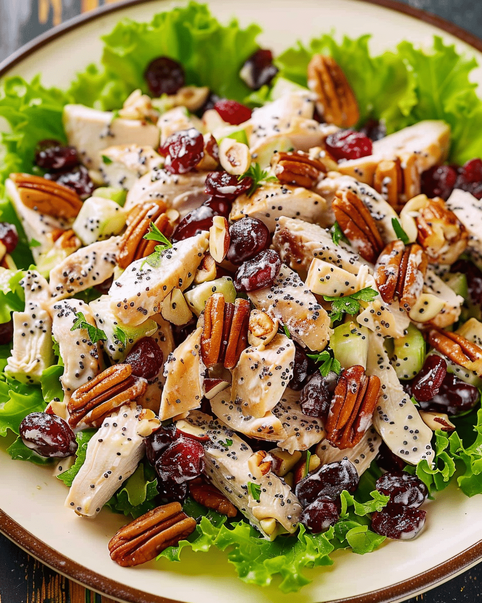 Cranberry Pecan Chicken Salad with Poppy Seed Dressing