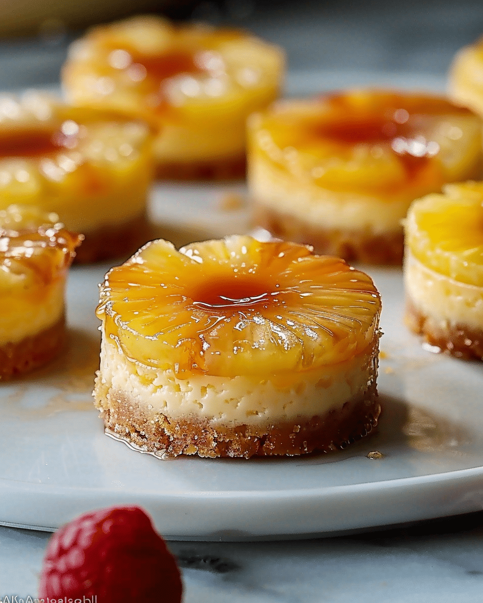 Mini Pineapple Upside-Down Cheesecakes