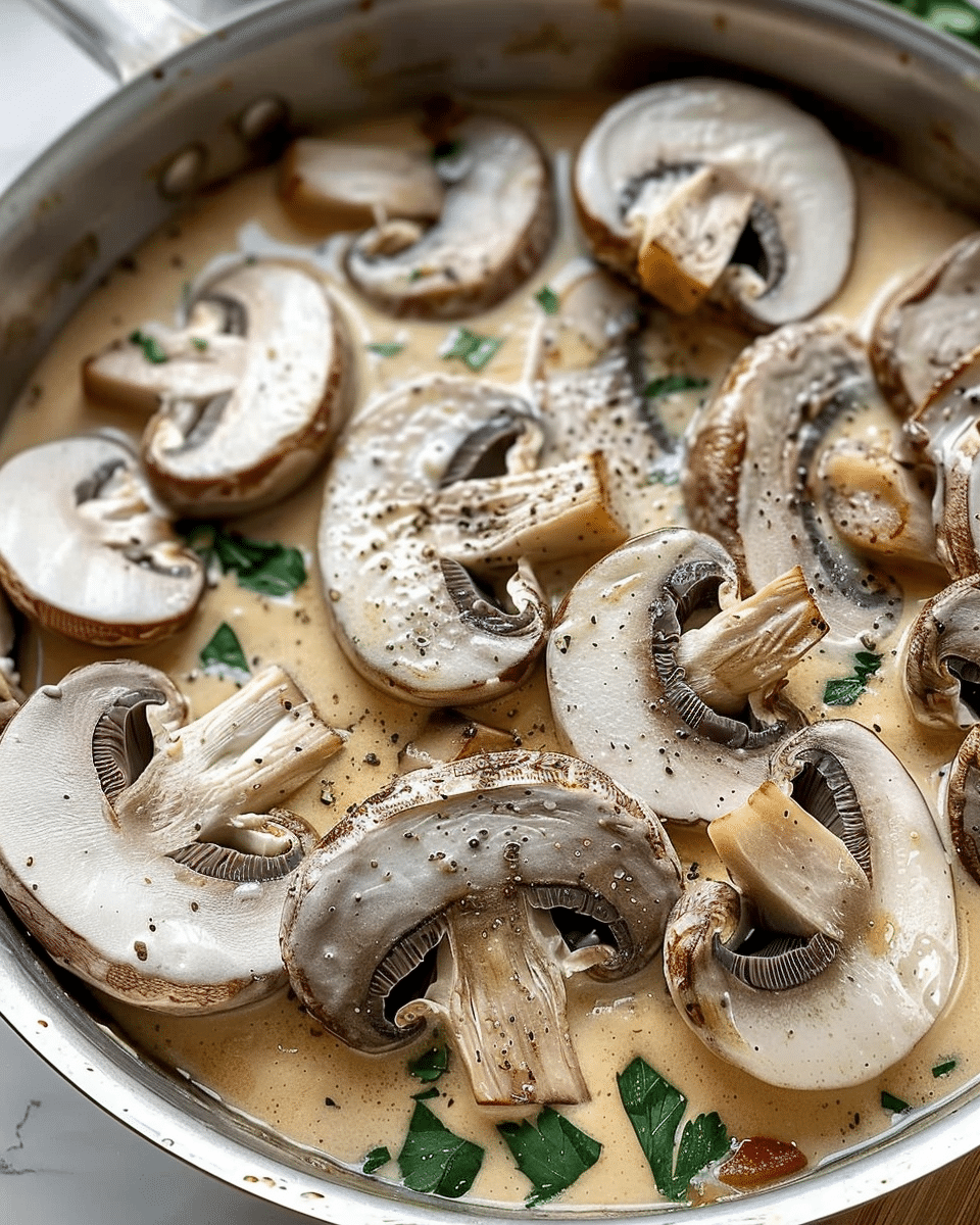 Creamy Garlic Butter Tuscan Mushrooms