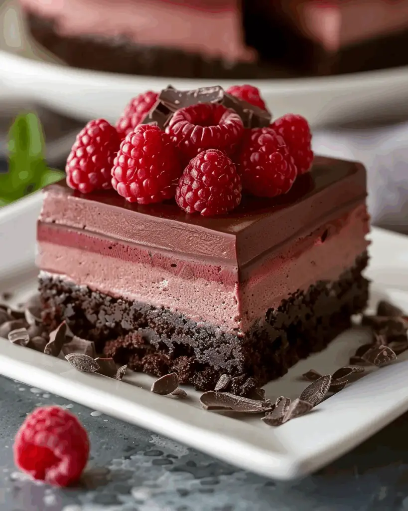 Chocolate Mouse And Raspberry Stack Heavenly Raspberry Chocolate Mousse Cake | Yum Family Recipes