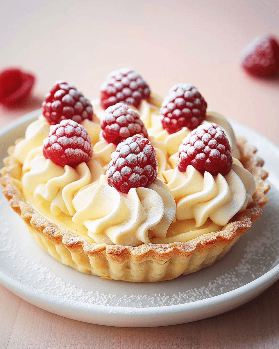 Vanilla Cream Tarts with Fresh Raspberries