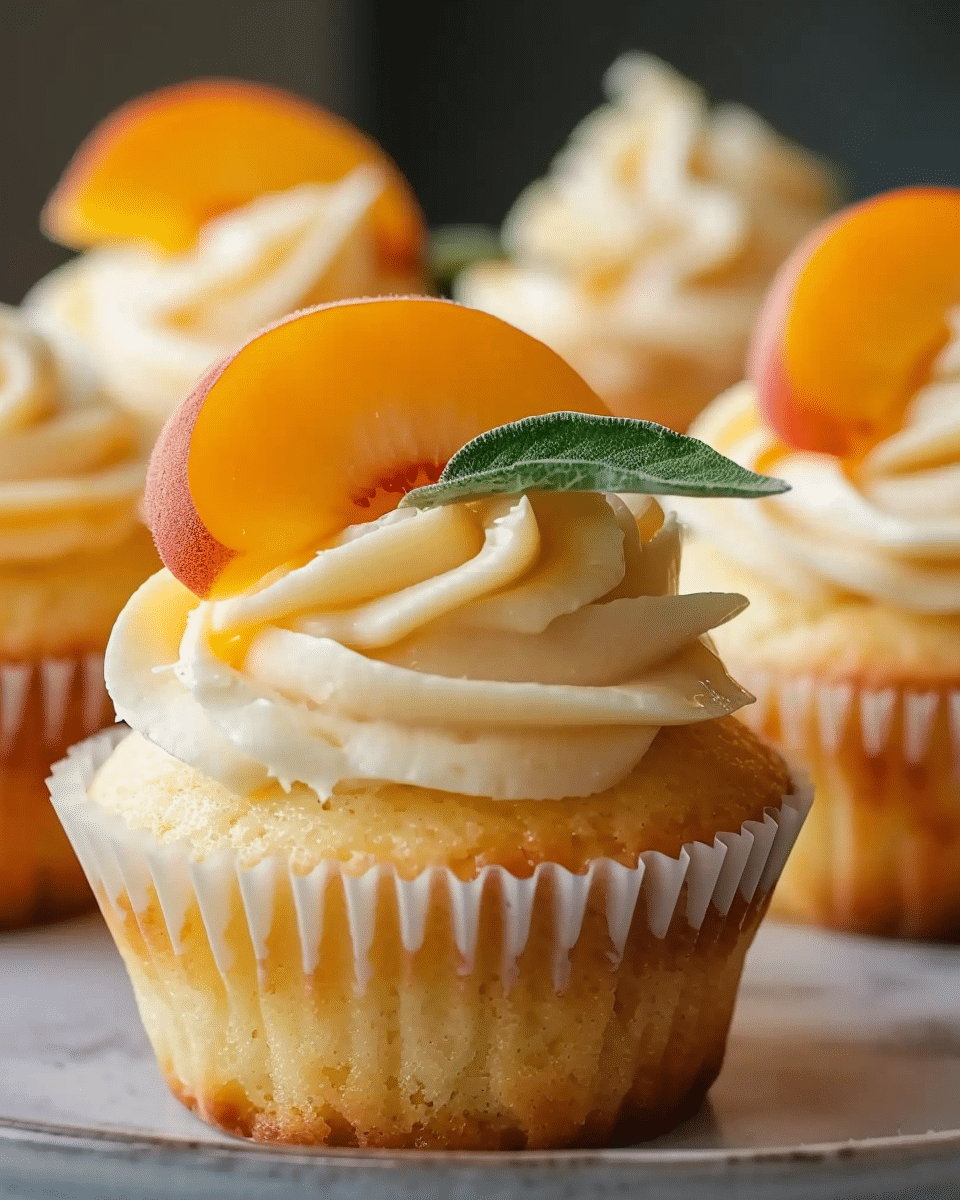 Honey Peach Cream Cheese Cupcakes