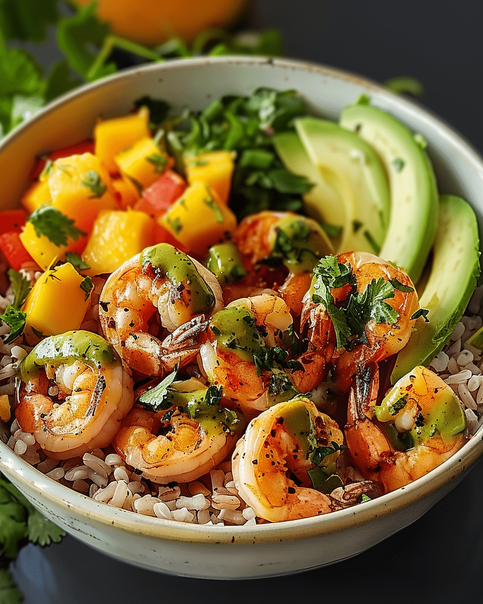 Shrimp Avocado Bowls with Mango Salsa
