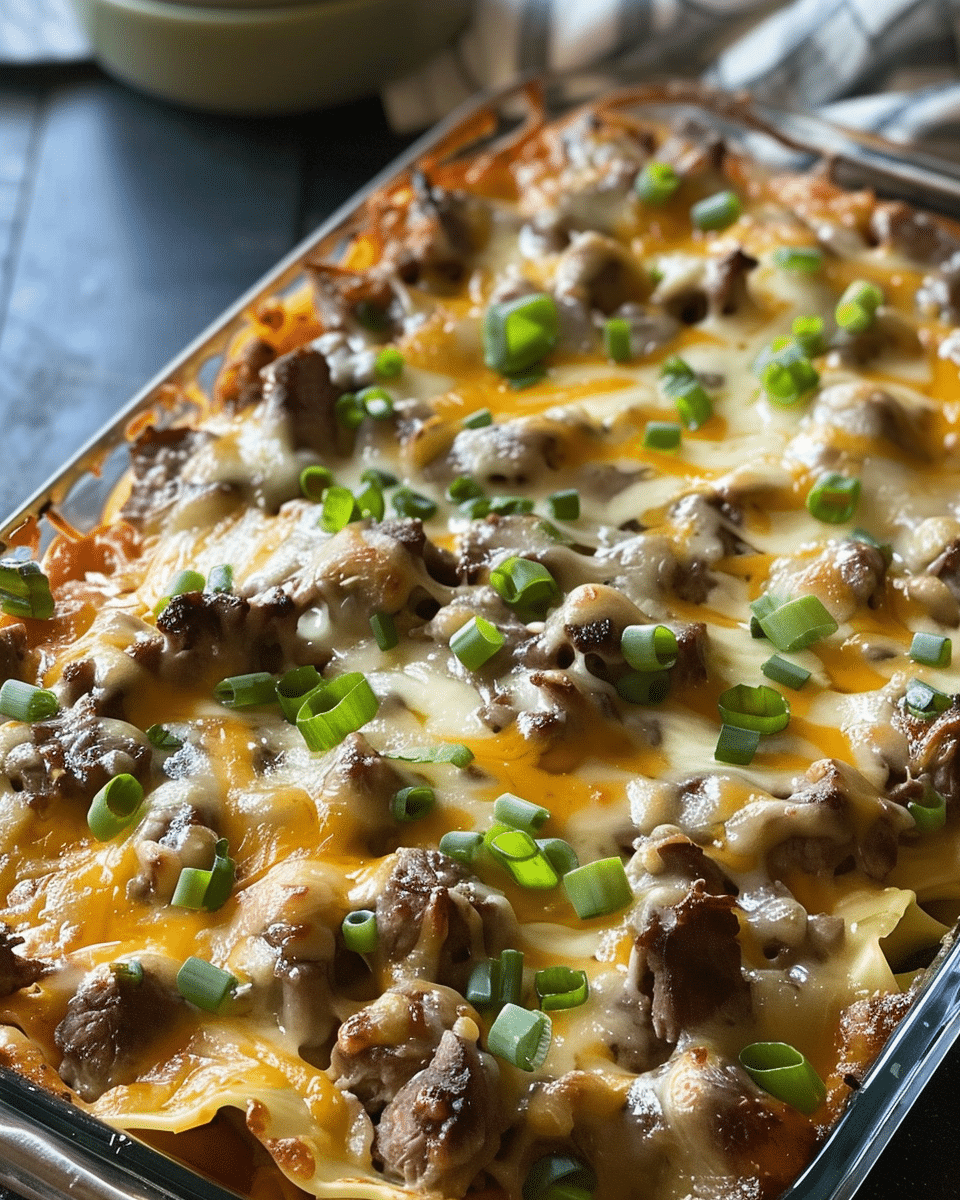 Philly Cheesesteak Casserole