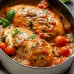 Slow Cooker Creamy Tomato Basil Chicken: