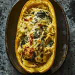 Spinach Artichoke Stuffed Spaghetti Squash