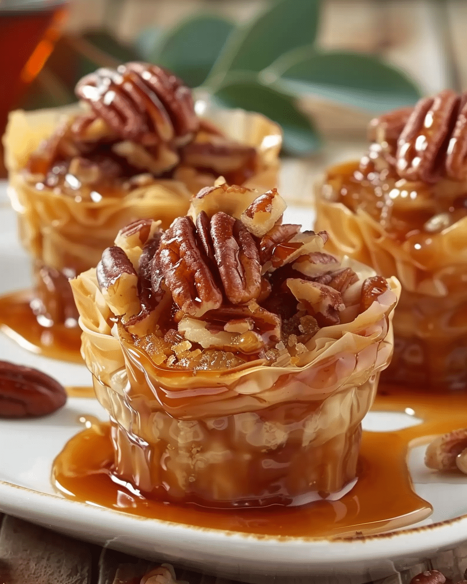 Pecan Caramel Baklava Cups