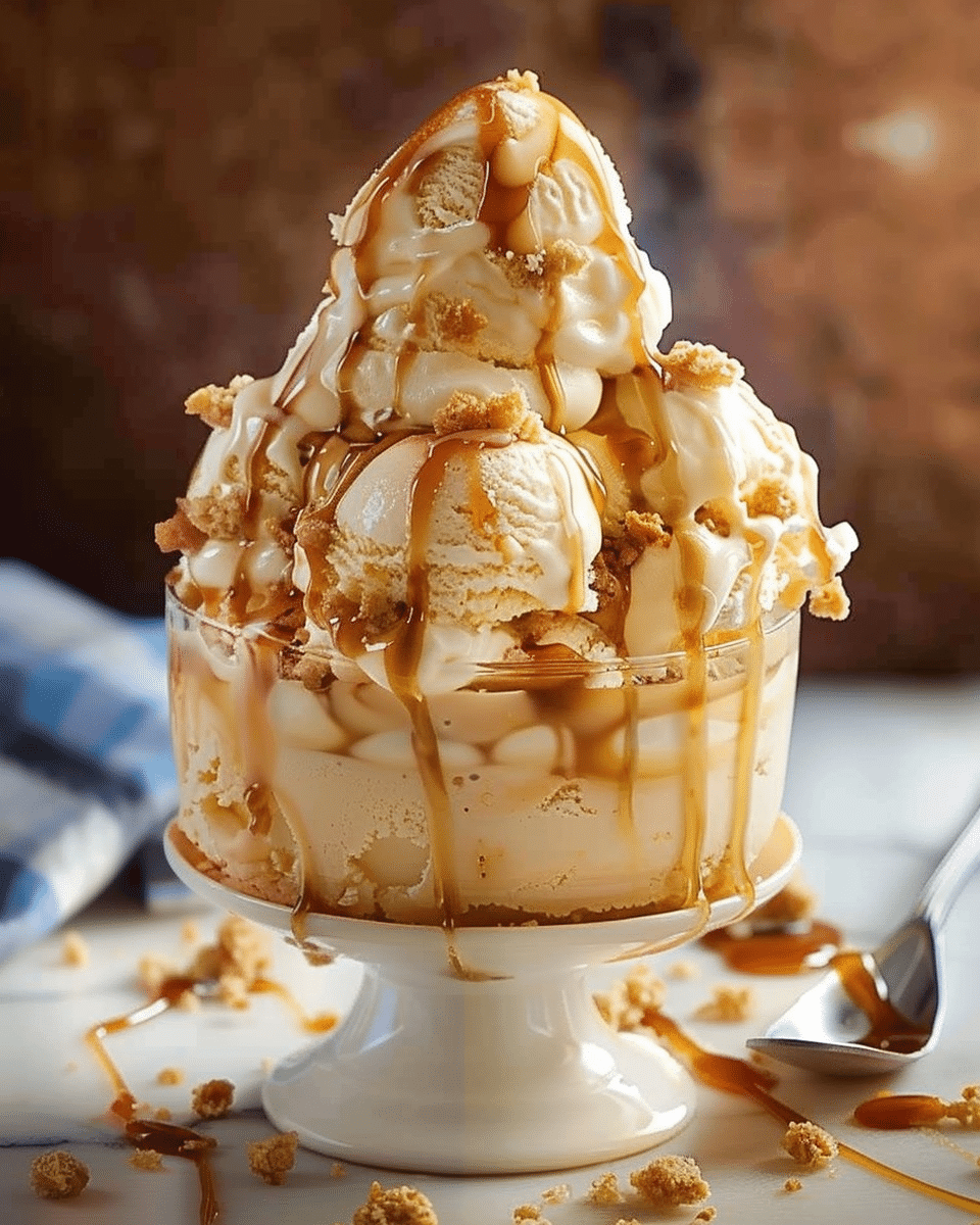 Caramel Cheesecake Ice Cream Dessert