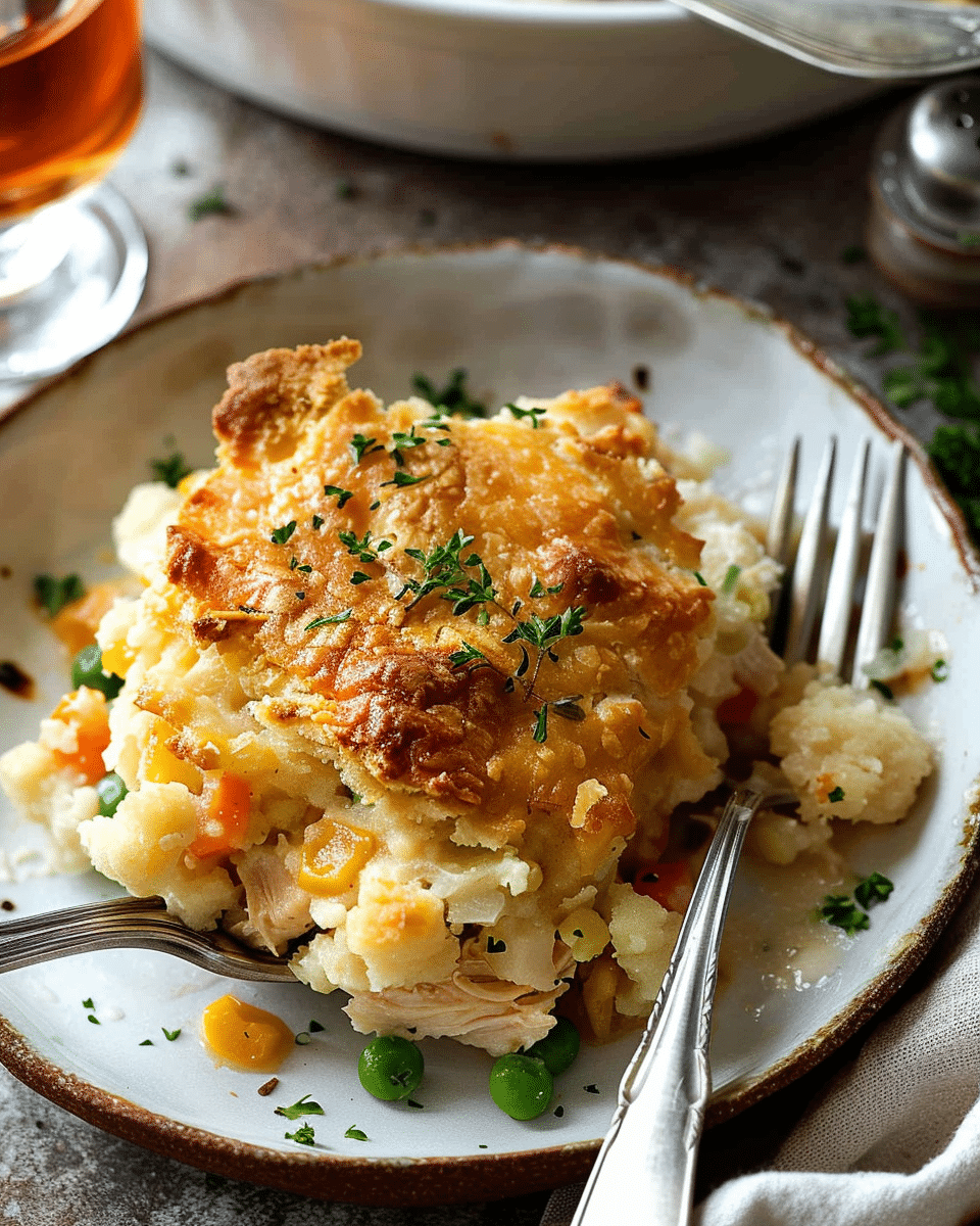 Easy Chicken Cobbler Dinner casserole