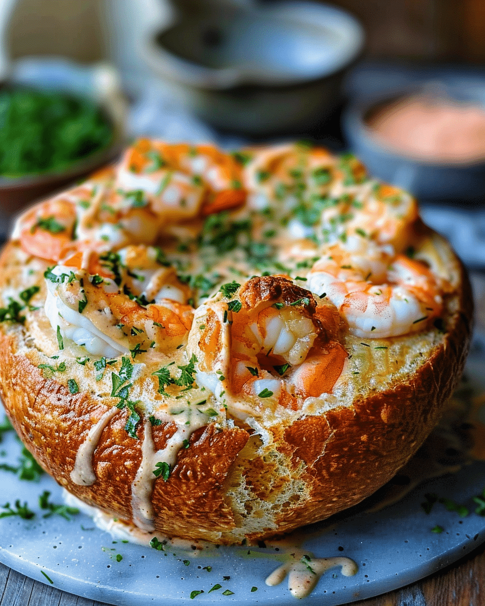 Delightful Stuffed Seafood Bread Bowl Recipe