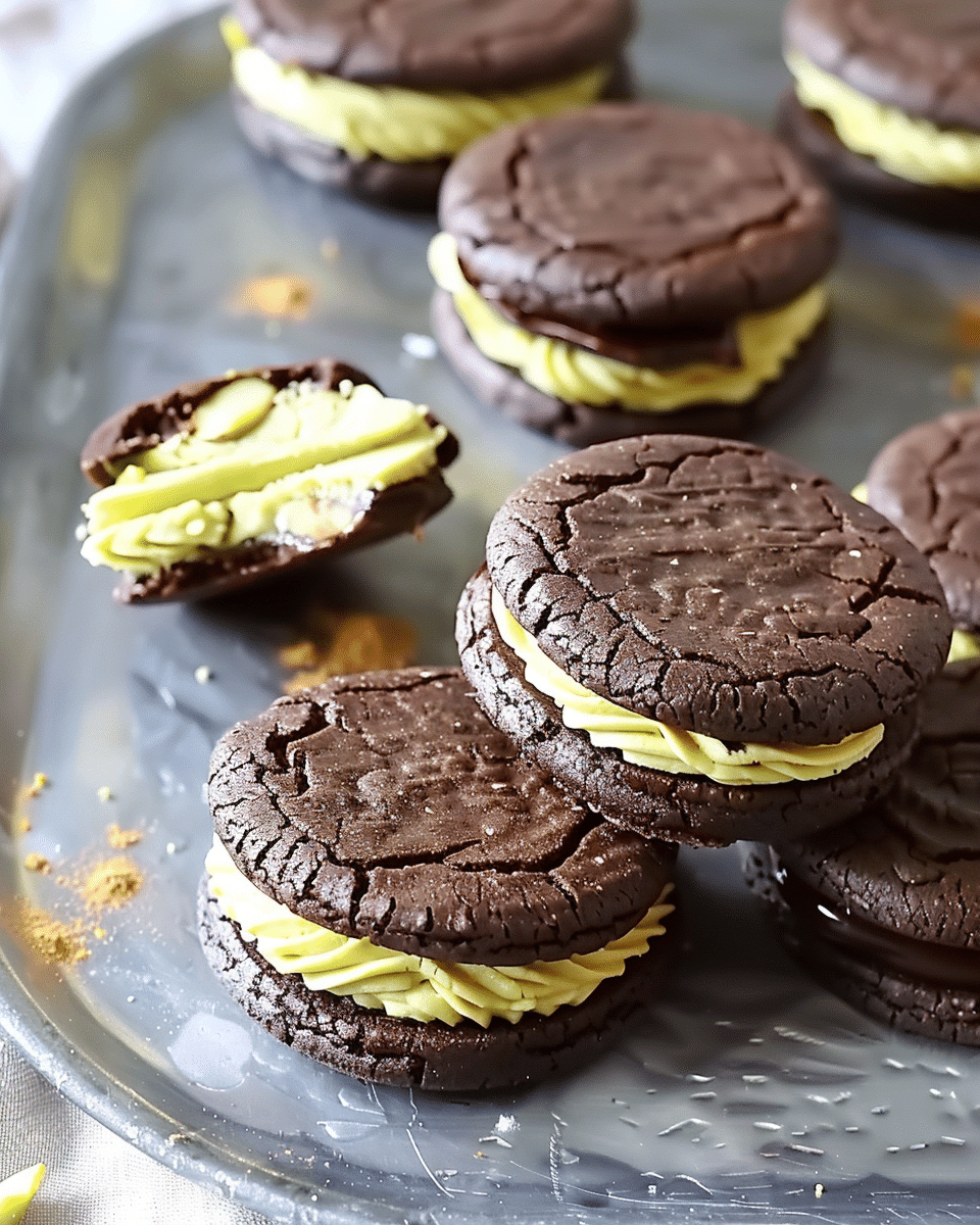 Pistachio Chocolate Sandwich Cookies Recipe
