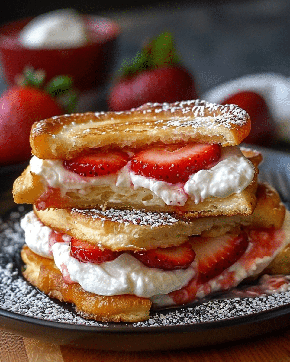 Fried Strawberry Cheesecake Sandwiches