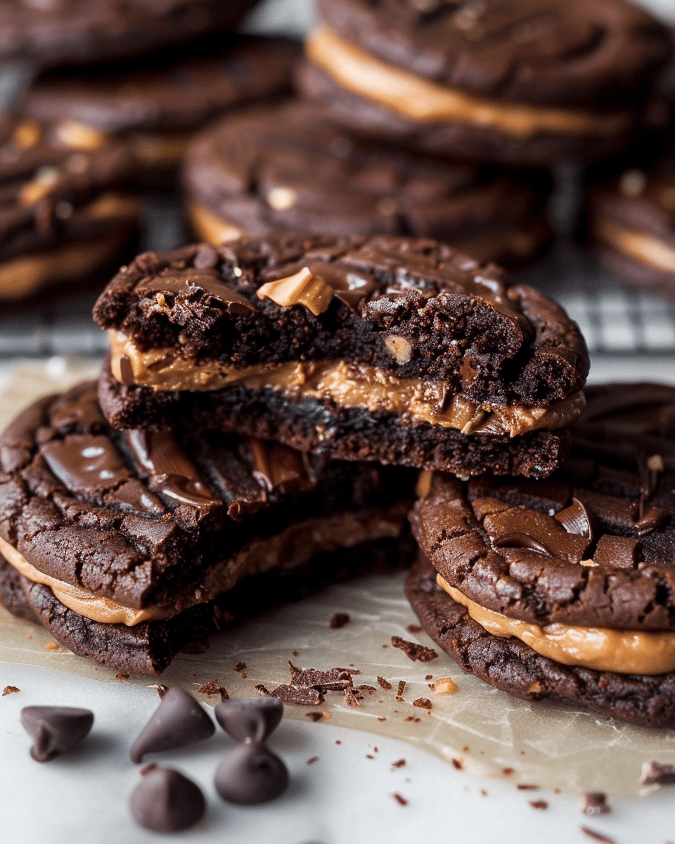 Chocolate Peanut Butter Filled Cookies