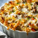 Philly Cheesesteak Pasta Bake