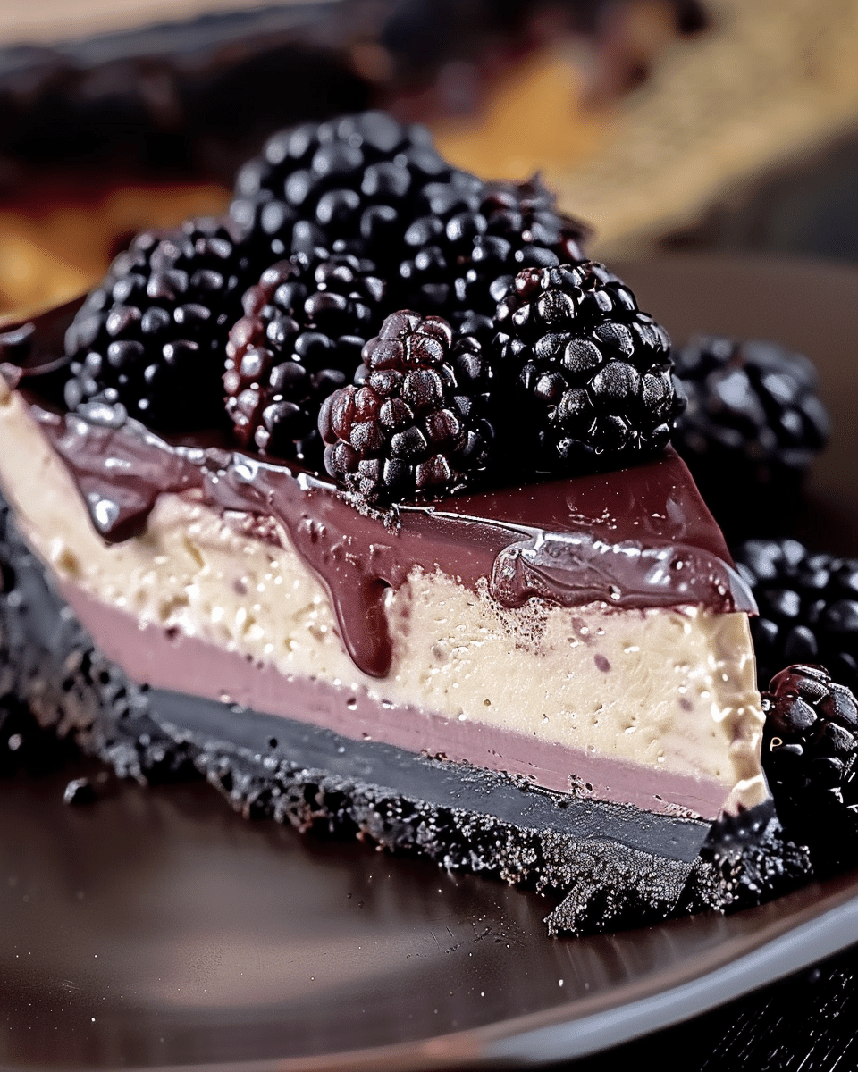 Dark Chocolate Blackberry Cheesecake