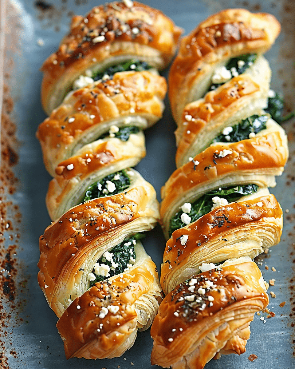 Spinach and Feta Puff Pastry Twists