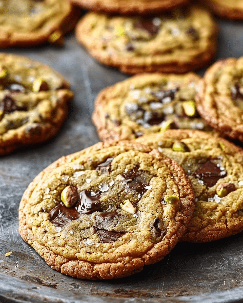 Salted Pistachio & Dark Chocolate Chunk Cookies