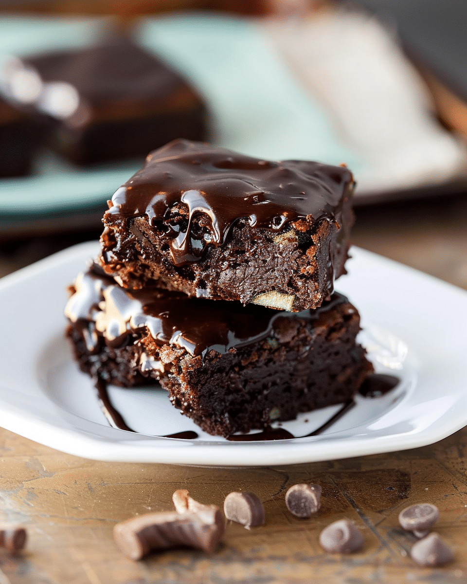 High-Protein Zucchini Brownies with Chocolate Glaze