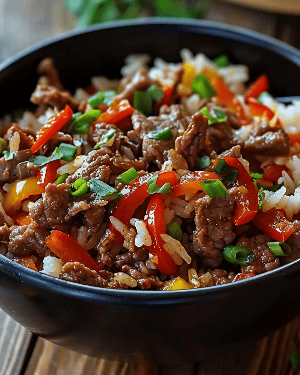 Beef and Pepper Rice Bowl