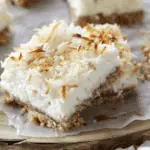 Skinny Coconut Cheesecake Bars