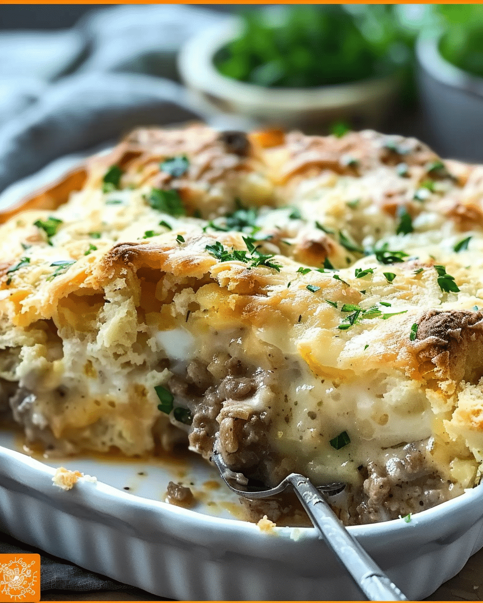 Biscuits and Gravy Breakfast Casserole – Easy & Hearty Brunch Recipe