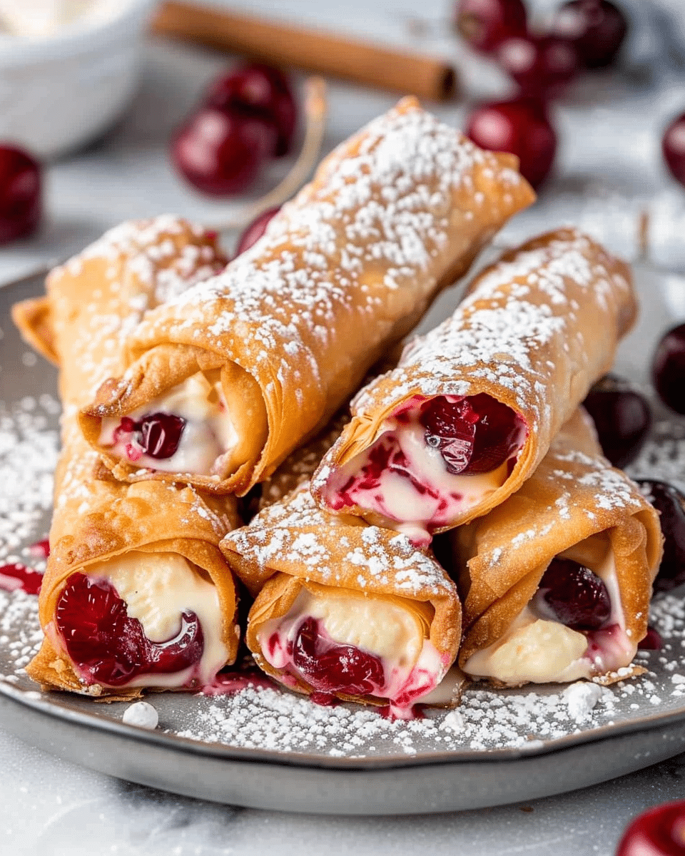 Air Fryer Cherry Cheesecake Egg Rolls