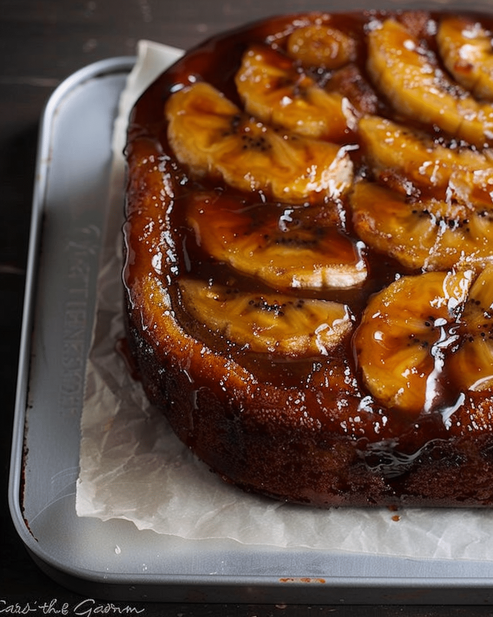 Caramel Banana Upside-Down Cake
