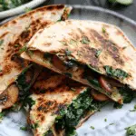 Baked Spinach Mushroom Quesadillas