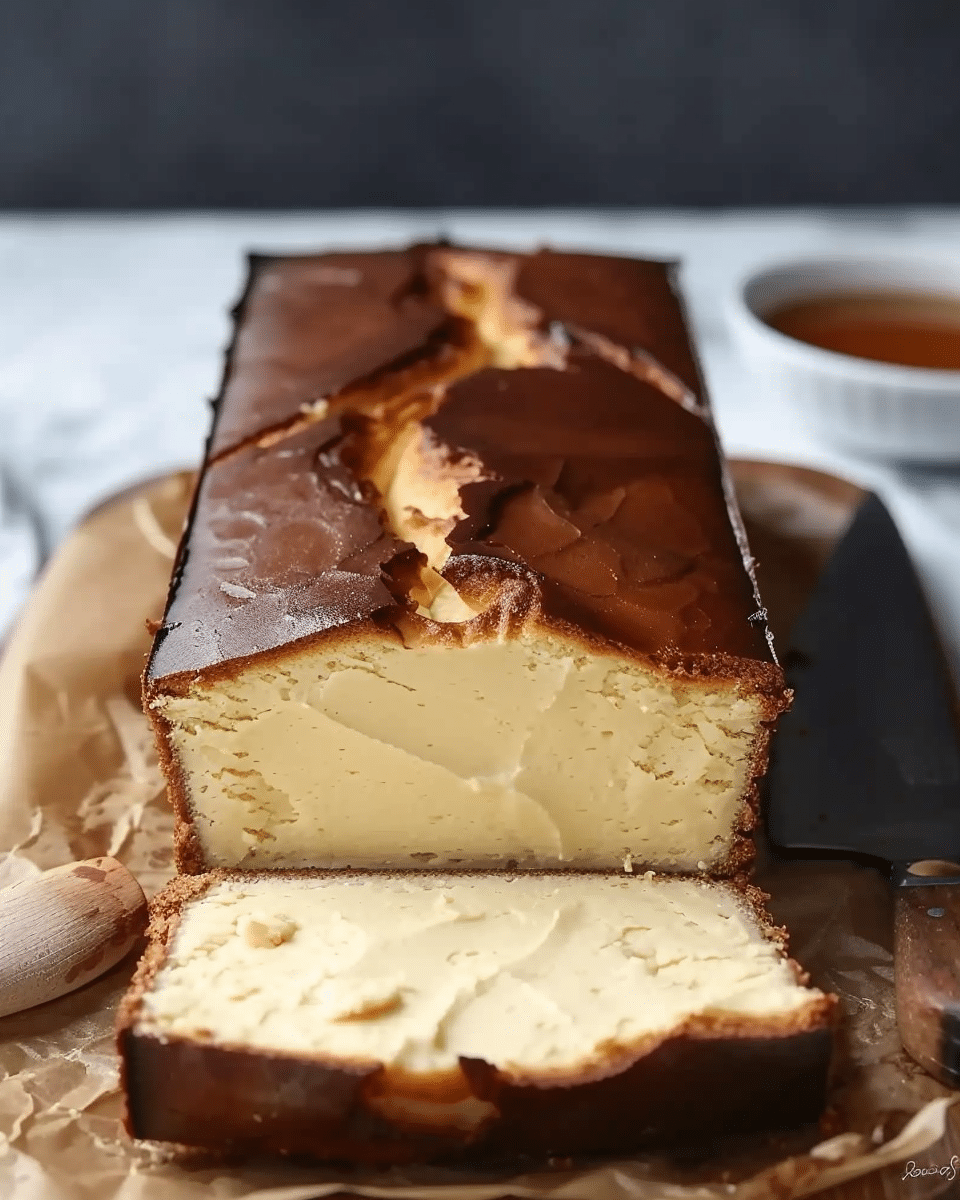 Burnt Basque Cheesecake in a Loaf Pan