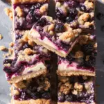 Blueberry Crisp Cheesecake Bars