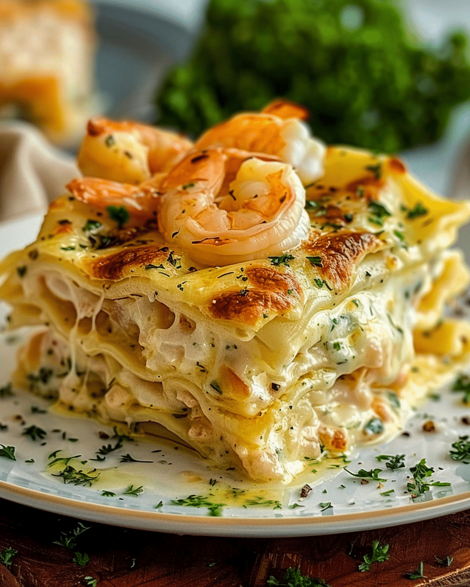 Garlic Butter Shrimp Scampi Lasagna