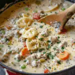 One Pot Creamy Italian Ground Chicken Soup