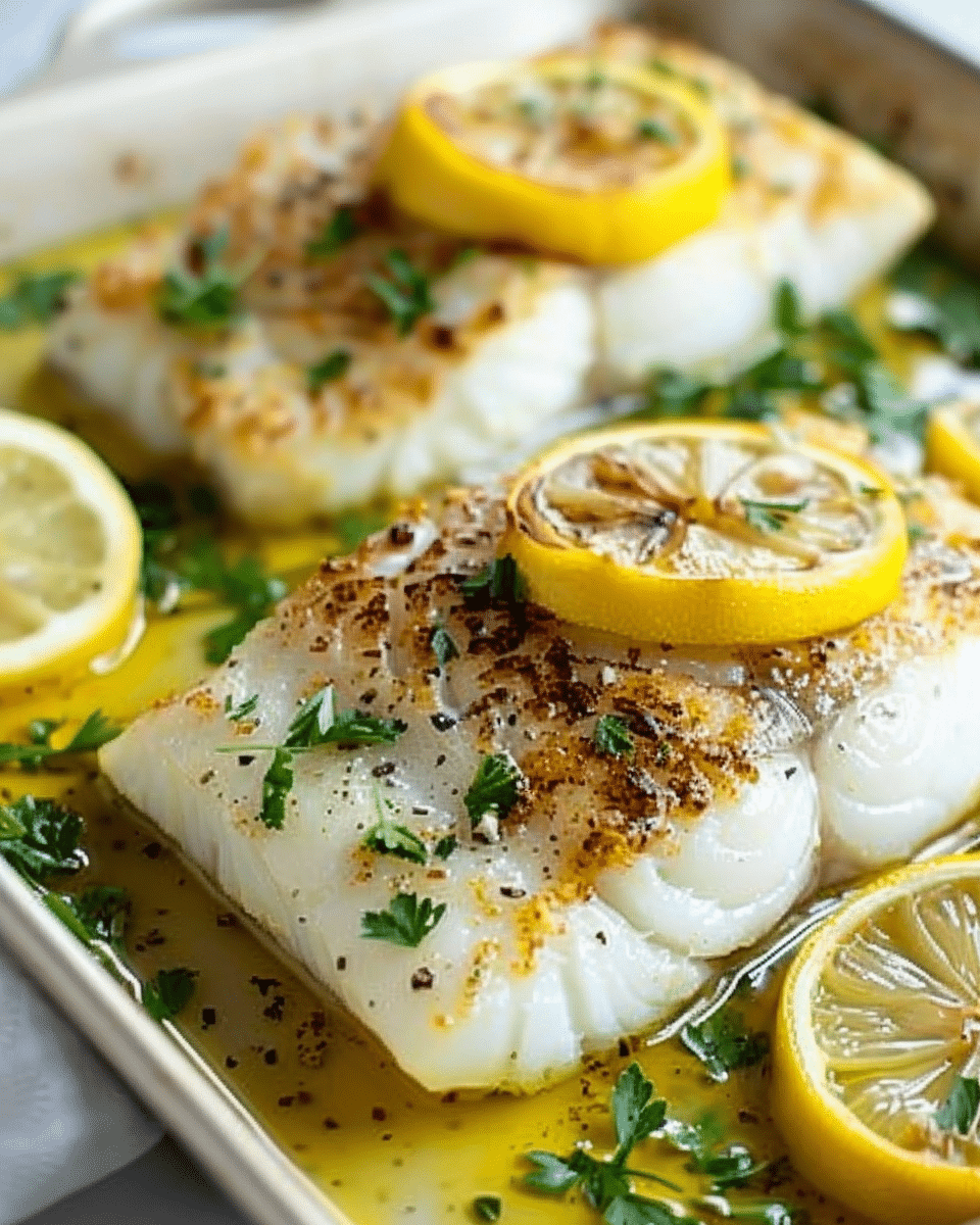 Baked Cod Recipe with Lemon and Garlic