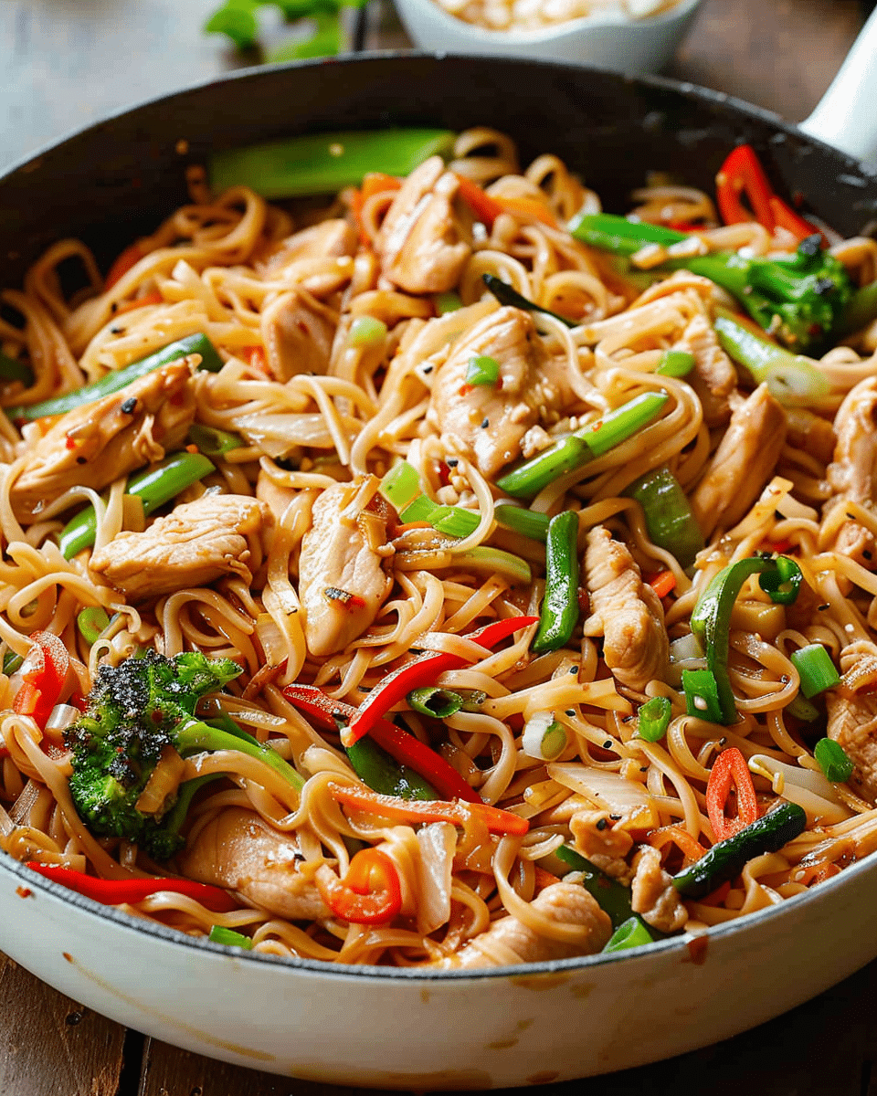 CHICKEN STIR FRY WITH NOODLES