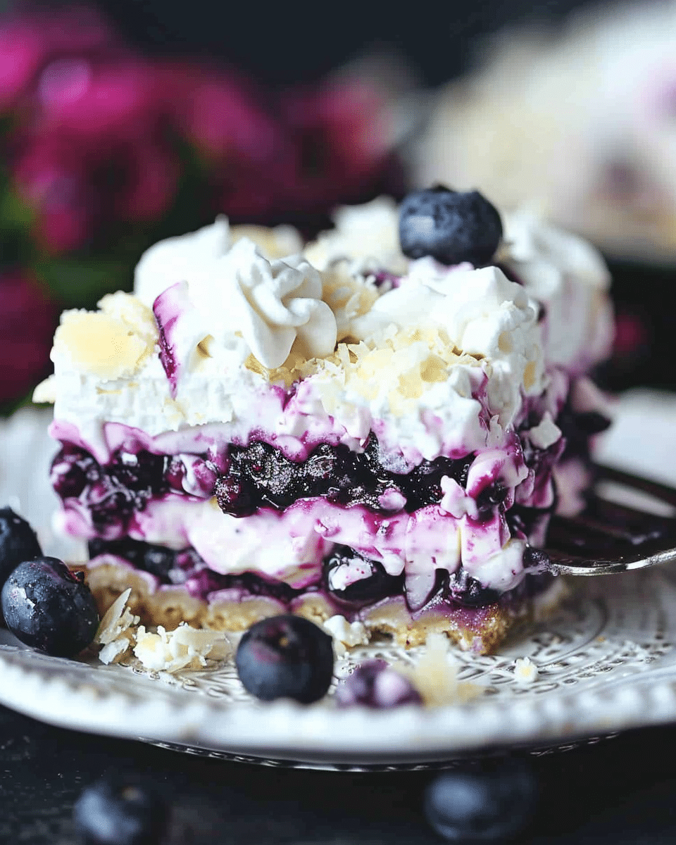 Blueberry Cream Cheesecake Lasagna