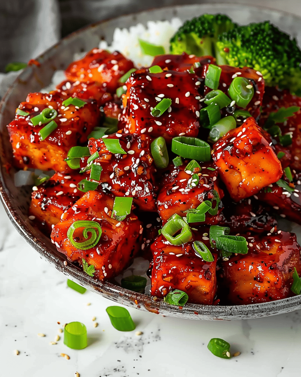 Crispy Gochujang Korean Tofu