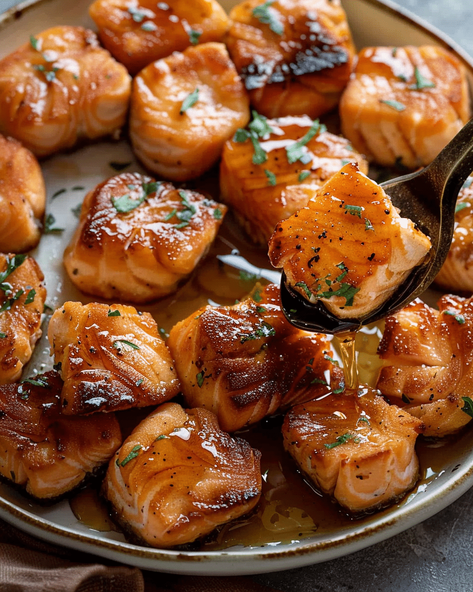 Hot Honey Salmon Bites